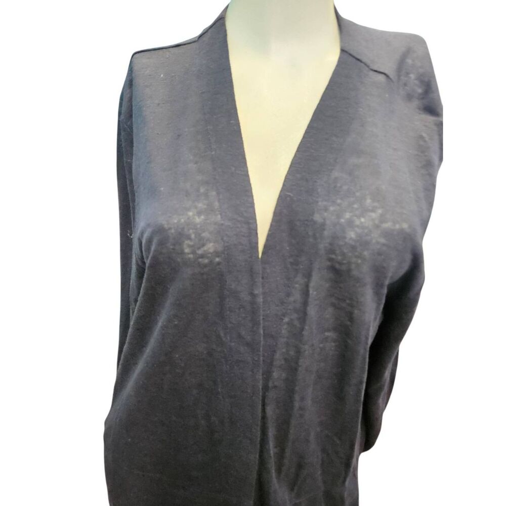 J Jill Navy Linen Cardigan Sweater Womens Size XL NEW TAGS - Picture 3 of 10